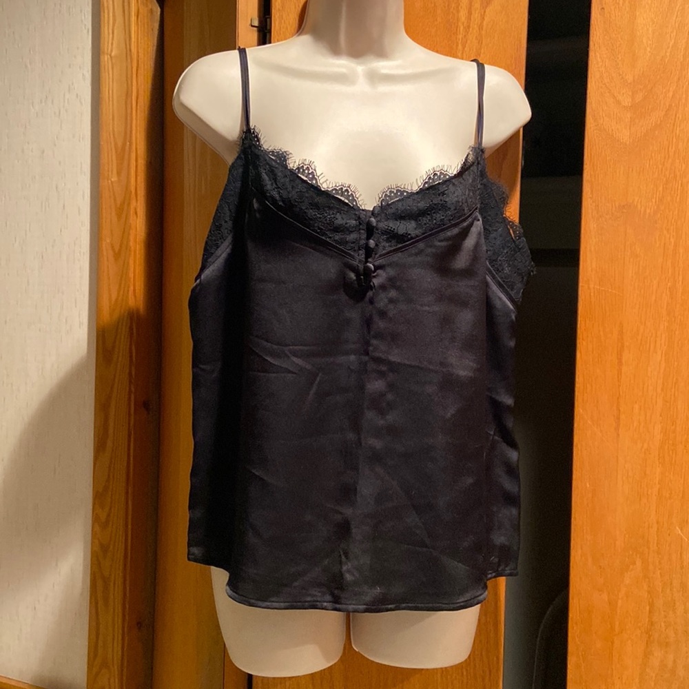 Abercrombie & Fitch Black Button/Lace Front Cami Sz M